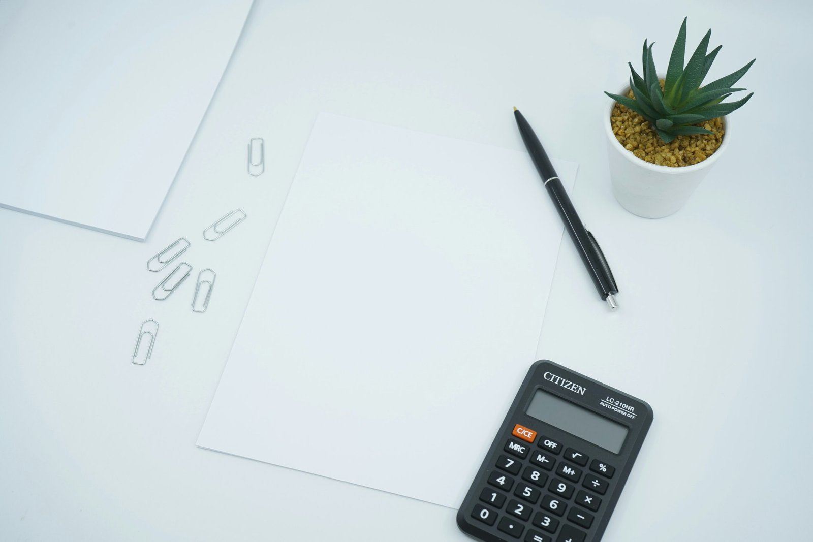 Calculator on white background