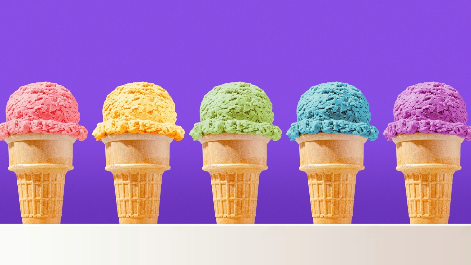 Different ice Cream flavours and colours